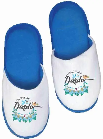 Pantufa convite batizado convite padrinhos promovido a dindo