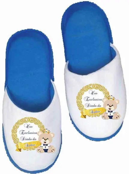 Pantufa convite batizado convite padrinhos dindo ursinho