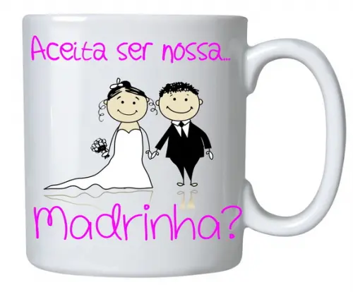 Par Caneca Convite p/ Padrinho Casamento