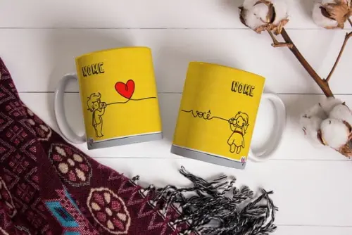 Par Canecas Namorados Ele e Ela Caneca Personalizada Amor 2