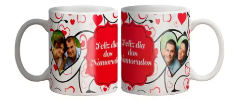 Par de canecas Feliz dia dos Namorados
