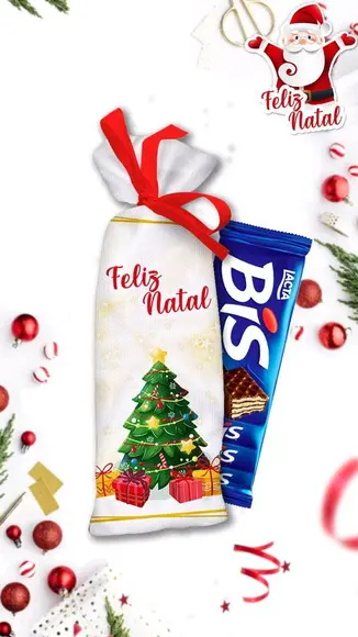 Porta caixa de chocolate bis Natal lembrança presente Natal