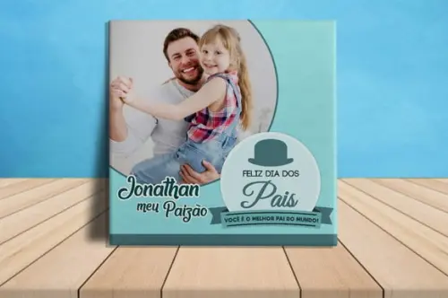 Placa mdf personalizada com foto Porta Retrato do Papai
