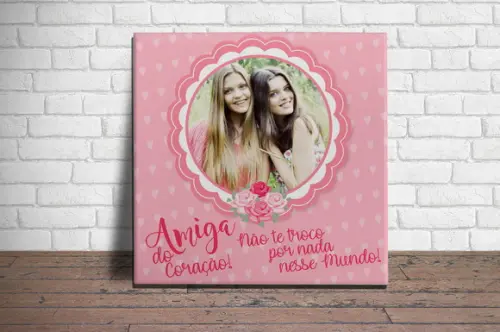 Presente amiga MDF amigas com foto lembrança amizade
