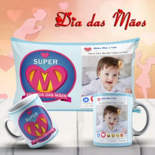 Presente mamãe dia das mães kit presente mãe foto super mãe