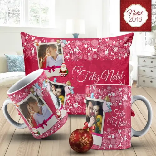 Presente Natal Feliz natal personalizado com foto