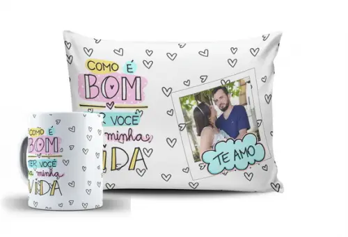 Presente Te Amo Namorados Te Amo com Foto do Casal Amor