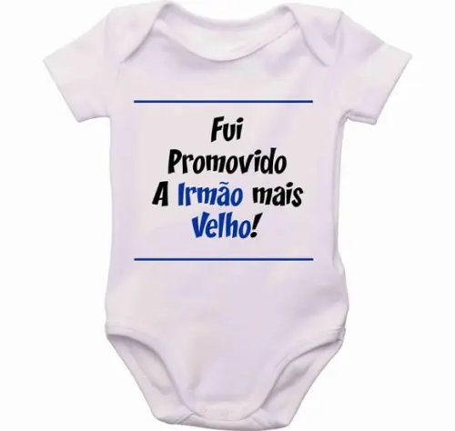 Roupa Bebê Body Bebê Fui Promovido Irmão Mais Velho
