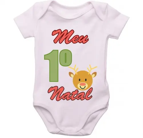 Roupa bebê body personalizado meu primeiro natal