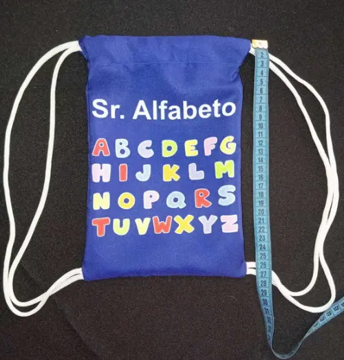 Sacochila Alfabeto com Jogo da Memória, Mochilinha Educativa