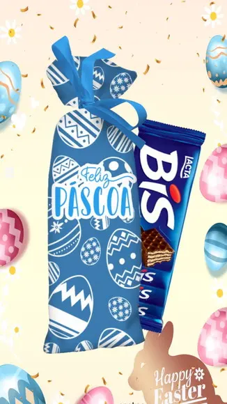 Saquinho Bis Porta Chocolate Bis Páscoa Lembrancinha Páscoa