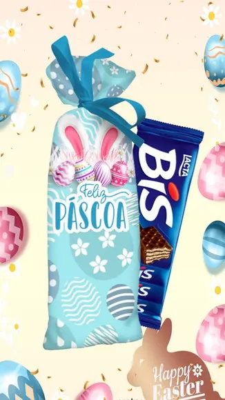 Saquinho Bis Porta Chocolate Bis Páscoa Lembrancinha Páscoa