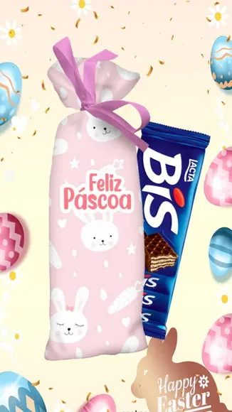 Saquinho Bis Porta Chocolate Bis Páscoa Lembrancinha Páscoa