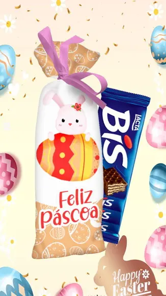 Saquinho Bis Porta Chocolate Bis Páscoa Lembrancinha Páscoa