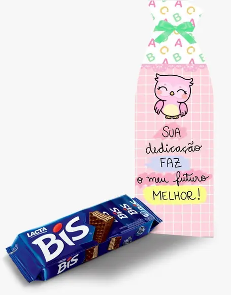 Saquinho Porta Chocolate Bis Professores Dia do Professor