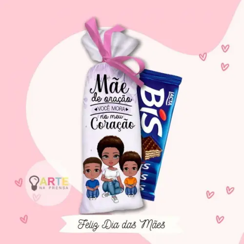 Saquinho Porta Chocolate Bis Dia das Mães Lembrancinha Mãe