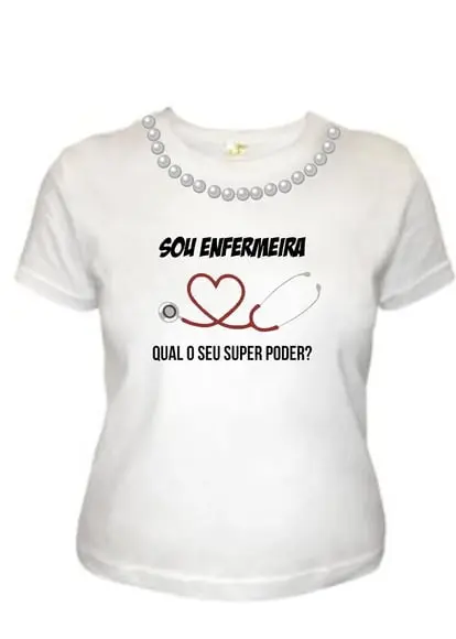 T shirt Enferemeira Profissão c/Pérolas