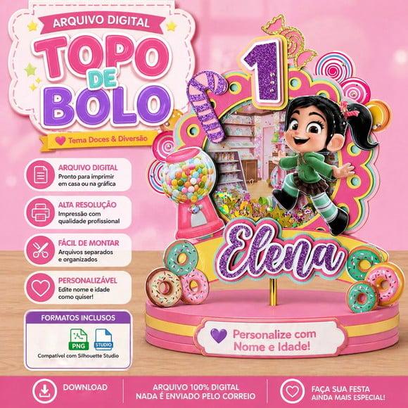 Topo de Bolo Vanellope (arquivo de Corte)