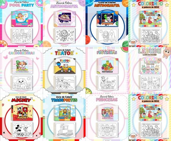 Arquivo de Corte 10 Temas Livro de Colorir Pdf/png #9700