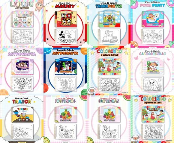 Arquivo de Corte 10 Temas Livro de Colorir Pdf/png #9700