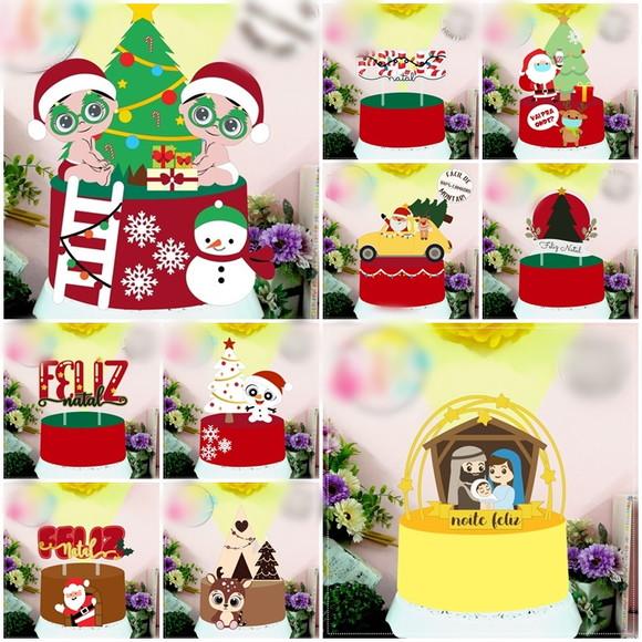 Arquivo de Corte 10 Topos de Bolo Natal Studio #3729