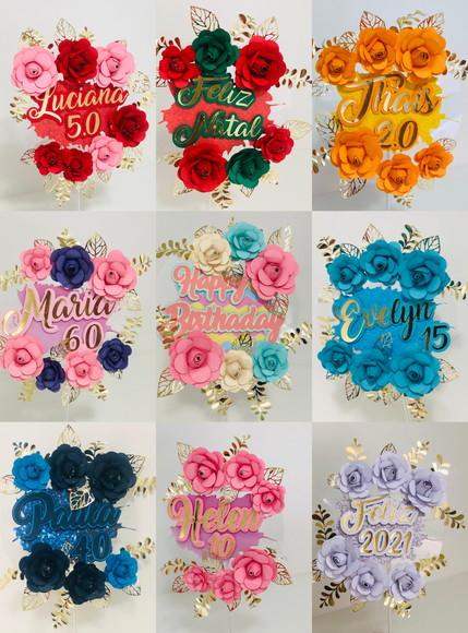 Arquivo de Corte 11 Topos de Bolo Floral Studio #4560