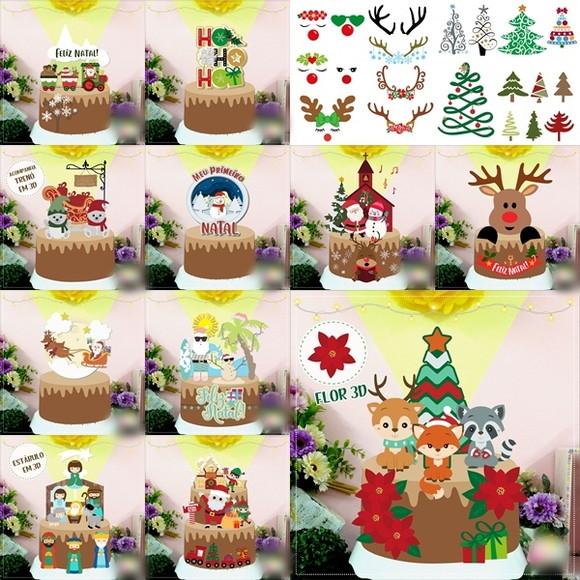 Arquivo de Corte 13 Topos de Bolo Natal Studio #2702