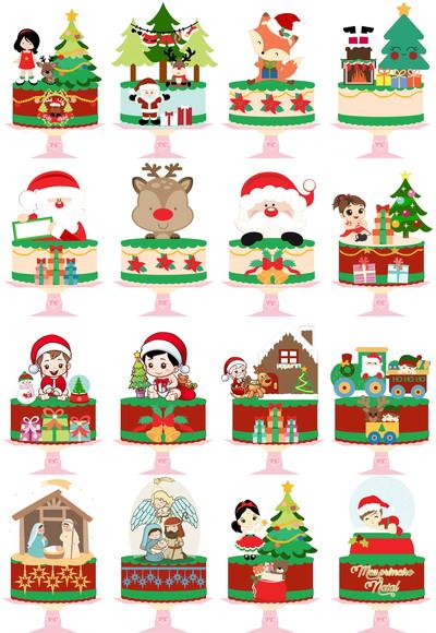 Arquivo de Corte 17 Topos de Bolo Natal Studio #2722