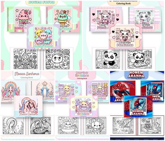 Arquivo de Corte 5 Livros de Colorir Pdf/png #7840