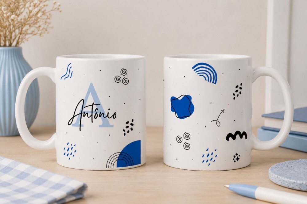 Arquivo Digital de Sublimação Caneca Alfabeto CANVA #1722