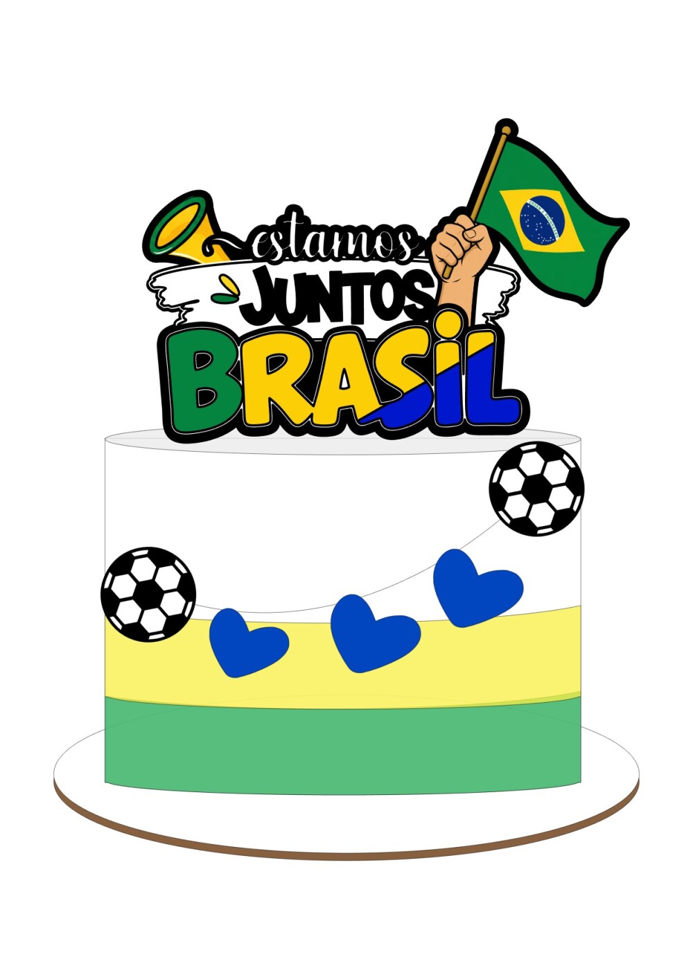 Arquivo de Corte Topo de Bolo Futebol Brasil 2026 STUDIO #1775