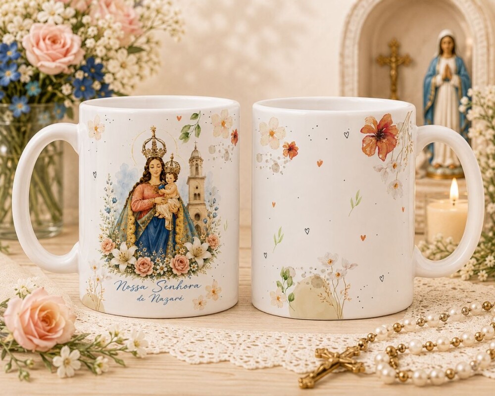 Arquivo de Sublimação Canecas Santos Santinhos CANVA #1791