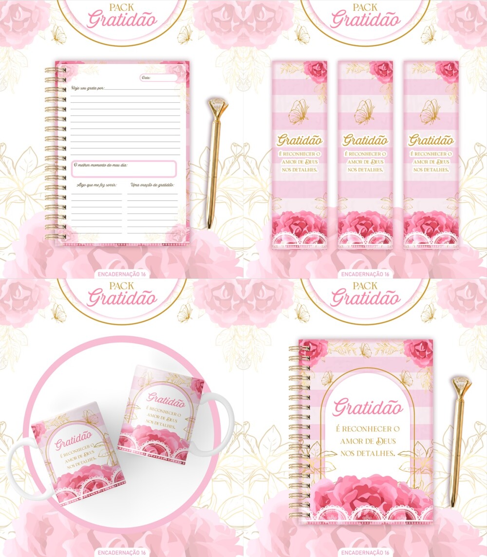 Arquivo Digital de Corte Caderno Gratidão PDF/PNG #1800