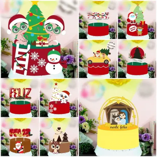 Arquivo de Corte 10 Topos de Bolo Natal Studio #3729