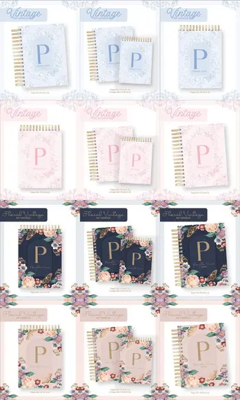 Arquivo de Corte 12 Capas Floral Vintage Png #1410
