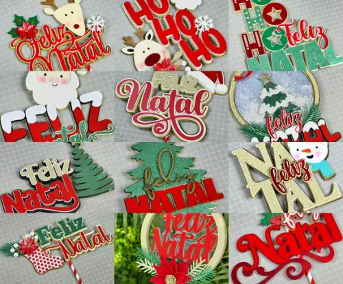 Arquivo de Corte 13 Topos de Bolo Natal Studio #7414