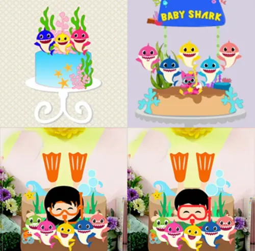 Arquivo de Corte 4 Topos Baby Shark Studio #5574