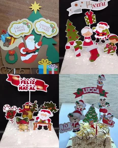 Arquivo de Corte 4 Topos de Bolo Natal Studio #5618