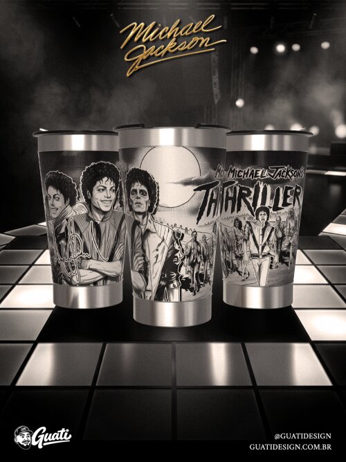 Arquivo Digital de Sublimação Copo Michael Jackson PNG #1702
