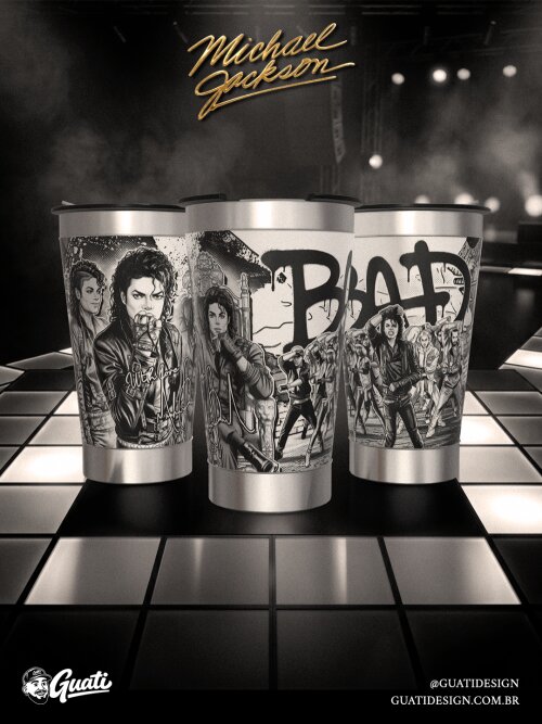 Arquivo Digital de Sublimação Copo Michael Jackson PNG #1702