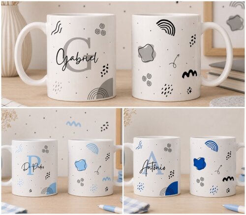 Arquivo Digital de Sublimação Caneca Alfabeto CANVA #1722