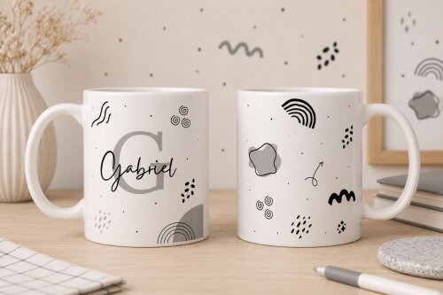Arquivo Digital de Sublimação Caneca Alfabeto CANVA #1722