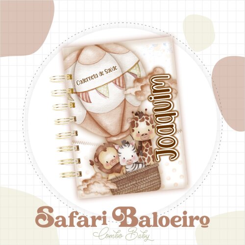 Arquivo de Corte Safari Baloeiro Caderneta e Livro Bebê Pdf/png 1759