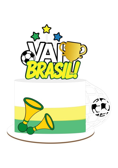Arquivo de Corte Topo de Bolo Futebol Brasil 2026 STUDIO #1775