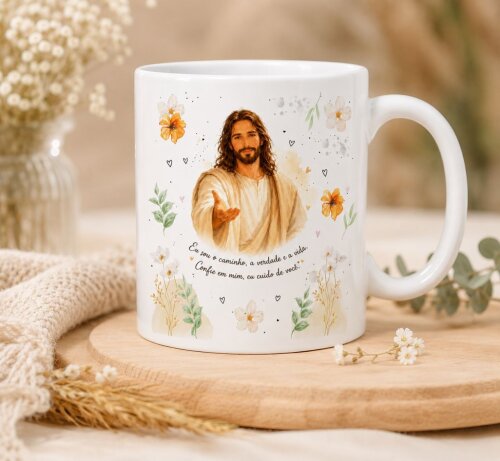 Arquivo de Sublimação Canecas Jesus CANVA #1781