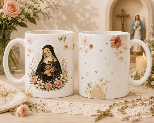 Arquivo de Sublimação Canecas Santos Santinhos CANVA #1791