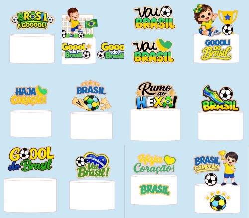 Arquivo de Corte Topo de Bolo Futebol Brasil 2026 STUDIO/PDF/SVG #1798