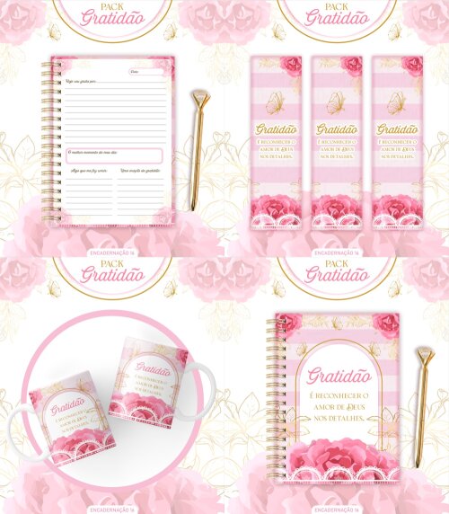 Arquivo Digital de Corte Caderno Gratidão PDF/PNG #1800