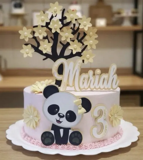 Topo de Bolo Ursinha Panda Baby