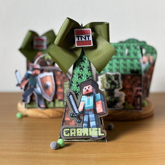 Caixa Piramide Tema Minecraft